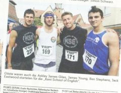 A newspaper cutting from Germany, showing the 4 Activity Assistants